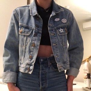 Maje Vavini Appliquéd Denim Jacket